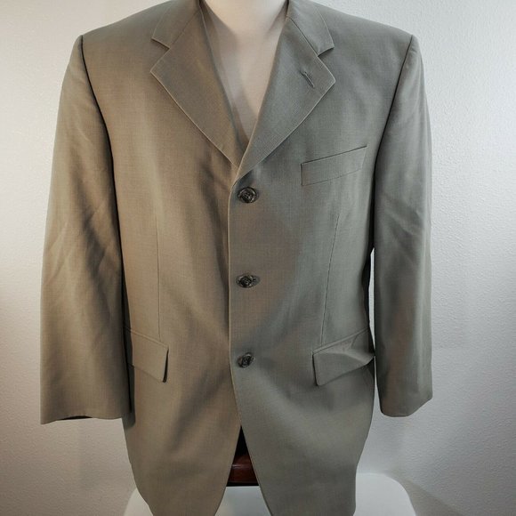 Alexandre London Savile Row‎ Suit Jacket Sports Coat Wool 2 Button 40S Gray Sage - Picture 4 of 12